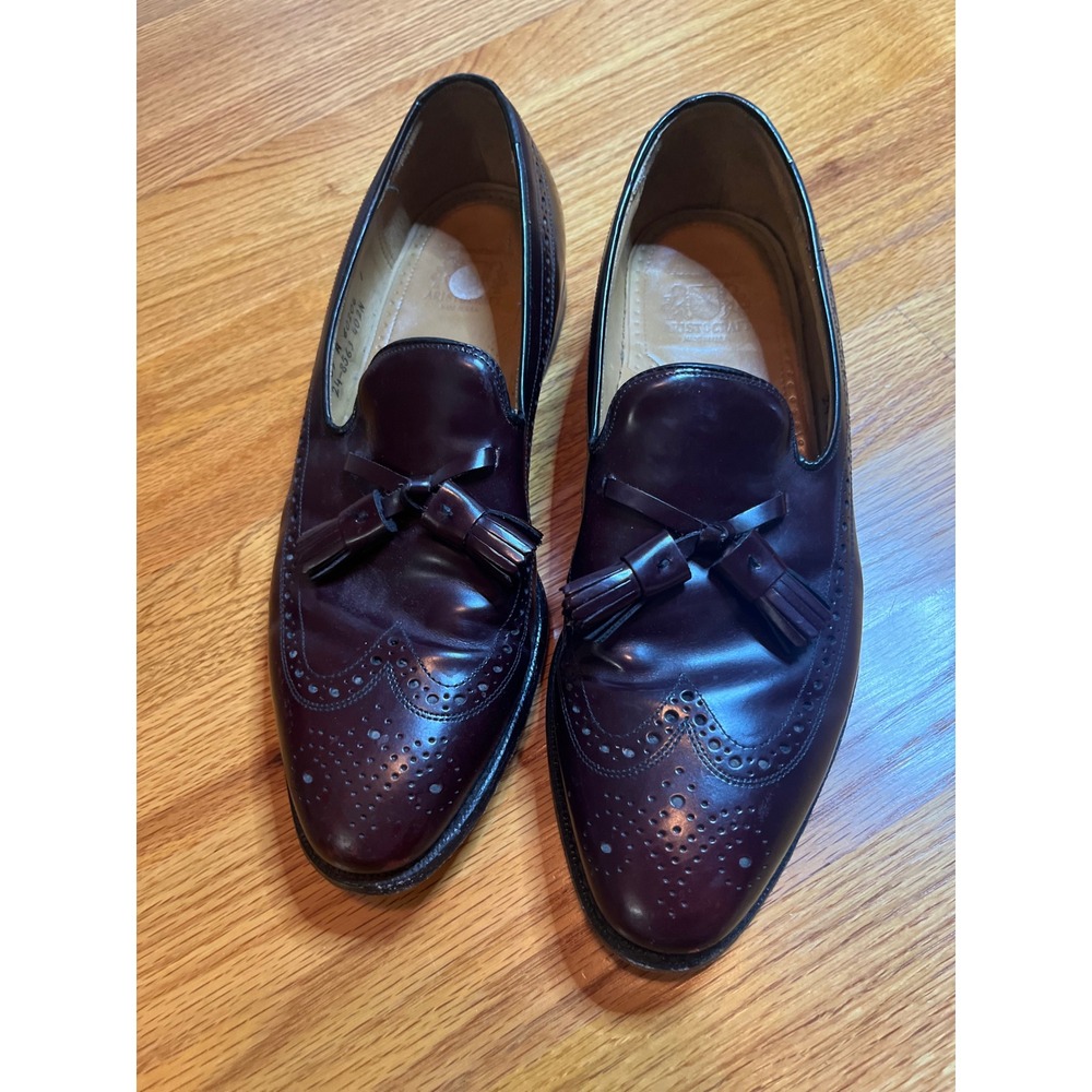 Johnston Murphy Aristocraft  Tassel Loafers Wingtip  Burgundy Leather Size 10C